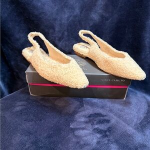 Vince Camuto Women's Cream Textured Slingback Heels